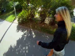 Marvelous blonde sweetheart Emma blows big schlong